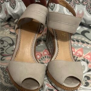 Miss Albright Light Gray Wedge Sandals